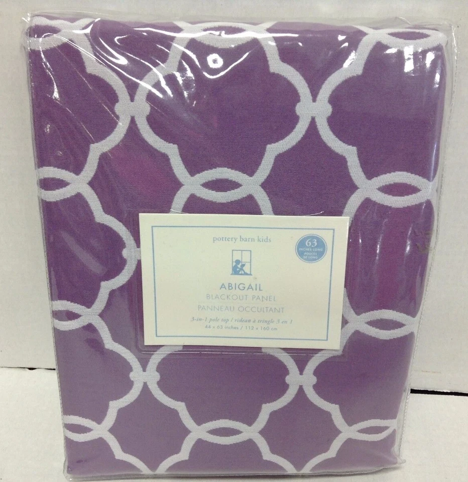 Cortinas forradas Pottery Barn Kids Abigail ciruela lavanda paneles 63 apagón Foto 1 de 4