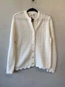 Suéter tejido Wintuk acrílico blanco vintage años 60 talla M - Imagen 1 de 7