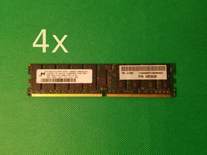 4x 4GB LOT (16GB) DDR2 667 ECC REG RAM Micron 2RX4 PC2-5300P-555-12-ZZ 43X5028 - Picture 1 of 1
