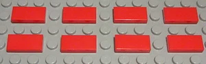 LEGO Piastrella - Mattonelle 1x2 Rosso 8 Pezzo (624) - Picture 1 of 1
