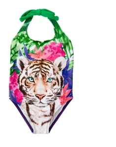 NWT GYMBOREE SPRING SHOP GET AWAY TIGER 1 PIECE BATHING SUIT SWIMWEAR SZ S(5-6) - Picture 1 of 1