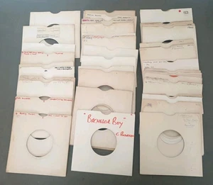 JOB LOT OF 50 x 7" RECORD SLEEVES - USED WHITE CARDBOARD - Imagen 1 de 2
