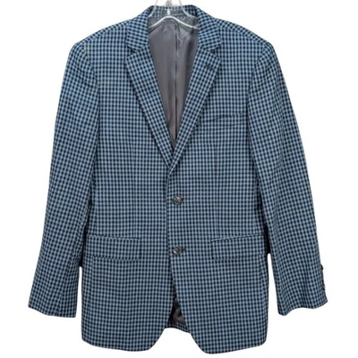Blazer Abrigo Deportivo Perry Ellis Portafolio Para Hombre Lino Azul Guinga Calce Ajustado Talla 36R Foto 1 de 4