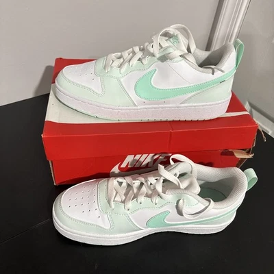 Nike Court Borough Low 2 White Mint Green Sneakers Shoes Casual Size 6  - Image 1 of 4