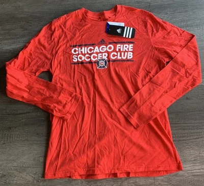 adidas Chicago Fire Soccer Club MLS LS Red T-Shirt Youth X-Large (18) - Image 1 of 3