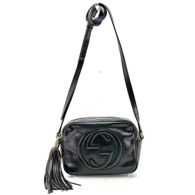 Gucci Soho Disco Shoulder Bag Crossbody Navy Patent Leather Enamel Authentic - Image 1 of 4