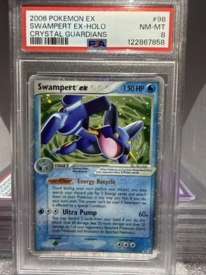 2006 POKEMON EX CRYSTAL GUARDIANS #98 SWAMPERT EX-HOLO PSA 8 - Image 1 of 4