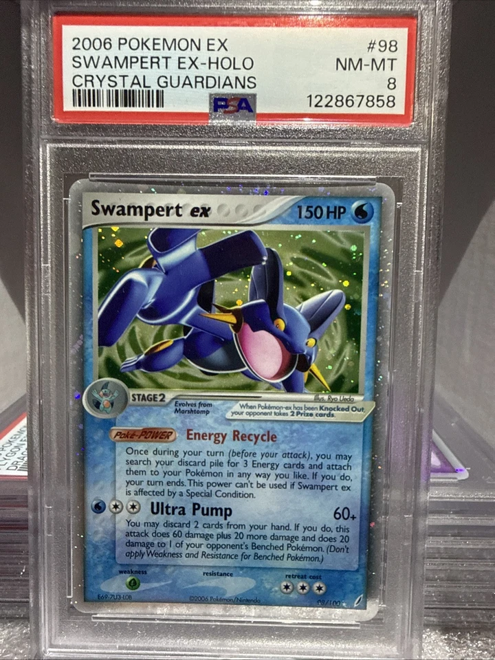 2006 POKEMON EX CRYSTAL GUARDIANS #98 SWAMPERT EX-HOLO PSA 8 - Image 1 of 4