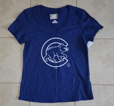 Chicago Cubs Women’s V Neck Top Size Small  - Image 1 of 4