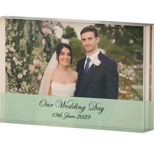 Personalised Picture Wedding Plaque 9mm Acrylic Any Colour Band Bridal Gift - Picture 1 of 12