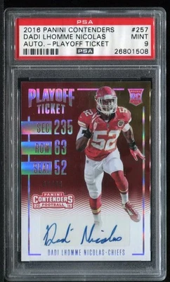 2016 Dadi Lhomme Nicholas RC Contenders Playoff Ticket Auto /99 #257 PSA 9 - Image 1 of 3