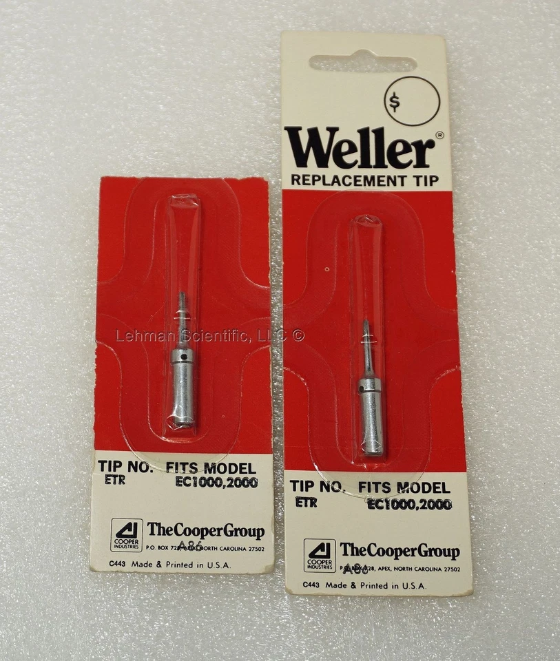 Два наконечника паяльника Weller, тип ETR подходит для EC1000,2000, новый в коробке! - Изображение 1 из 1