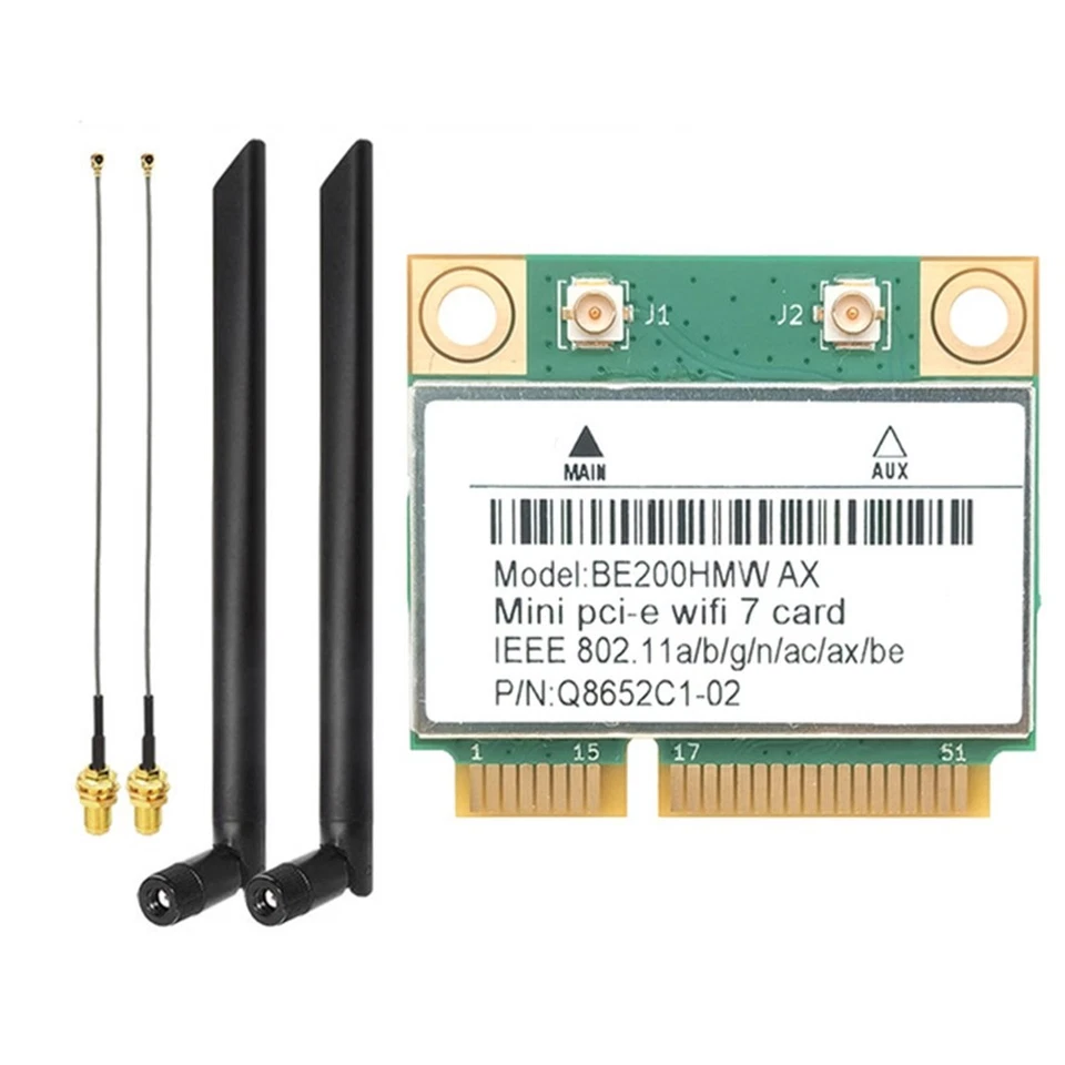 WiFi 7 PCI-E WiFi-Karte BE200 BE200HMW 8774Mbps 2,4G/5G/6Ghz für Bluetooth 9631 - Bild 1 von 1