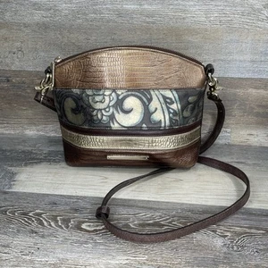 Brahmin Mini Duxbury Bronze Grazioso Metallic Crossbody Leather (read) - Imagen 1 de 24