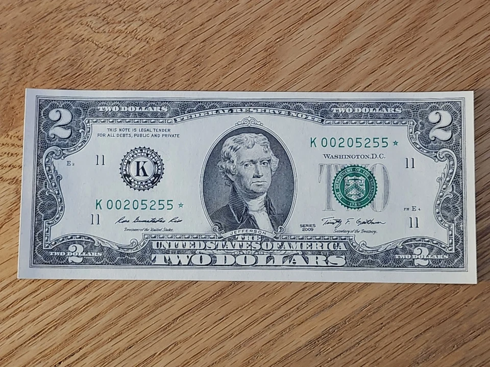 2009 $2 "STAR NOTE" DALLAS DISTRICT UNC/GEM K00205255* 512K RUN 3 OF 3 CONS SER - Image 1 of 4