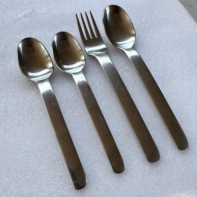 Retroneu Scan  Stainless Flatware 18/8 Mixed Dinner Fork Teaspoons & Soup Spoon - Image 1 of 4