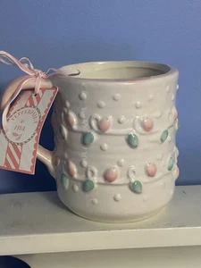 Tazza con luci di Natale rosa verde pastello menta piperita e pino opale bianca nuova - Foto 1 di 9