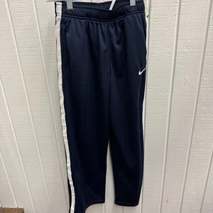 Nike Dri-Fit boys lightweight Navy track active school pants sz L GUC Mesh Lined - Picture 1 of 4