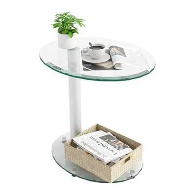 Стеклянный торцевой столик для небольших помещений акцент круглый стол спальня угловой стол Livi... - Изображение 1 из 4
