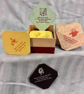 Vintage Toast Coasters Set of 24 Funny Novelty Bar Drinking Jokes Mid Century - Picture 1 of 10