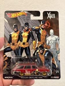 2019 Hot Wheels Premium Marvel X-Men 5/5 Red Nissan Skyline Van 1:64 Scale Wagon - Picture 1 of 2