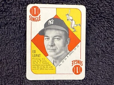 RARE 1951 Topps Blue Back #39B Ed Lopat Card, New York Yankees, EXNM BEAUTY! - Image 1 of 2