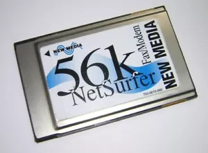 Neu Media NetSurfer 56k PCMCIA Fax/Modem PC-Karte V.90 mit 6' Dongle-Kabel - Bild 1 von 2