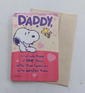 Unused Greeting Card & Env Valentine ~ For Daddy ~ Peanuts Snoopy Approx 8"×5" - Picture 1 of 6