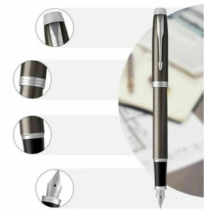 Perfect Gray/White Clip Parker IM Series Fountain Pens Fine (F) Nib No Box - Picture 1 of 6