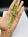 925 Sterling Silver Green Peridot Gemstone Handmade Jewelry Chain Bracelet