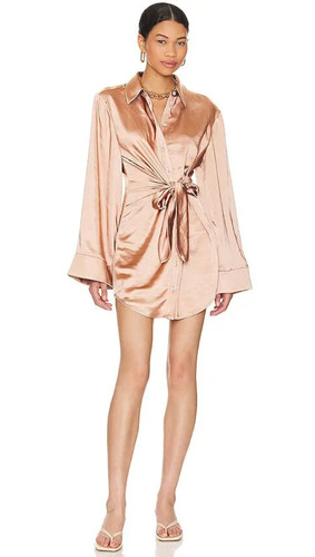 GUCCI SONG OF STYLE tg S Marta Fawn raso kimono manica camicia abito NUOVO DI ZECCA