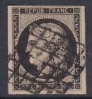 1849 - 1850 France Francaise No.3 Postes 20C Ceres Black Noir On Paper Ref:C20d7
