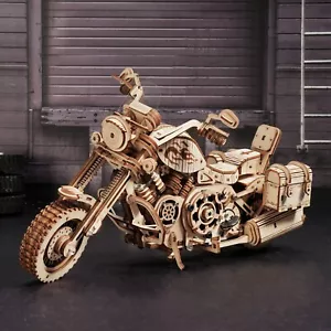 ROKR 420 PCS Jigsaw Cruiser Motorcycle DIY 3D Wooden Puzzle Building Xmas Gift - Picture 1 of 9