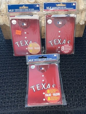 Texas Rangers MLB Baseball Sports Party Invitations & Thank You Cards Lot Of 3 - Image 1 of 3