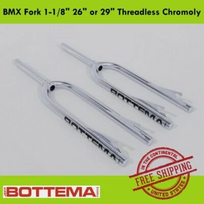 Horquilla BMX BOTTEMA 1-1/8" 26" o 29" bicicleta cromoly sin rosca Foto 1 de 2