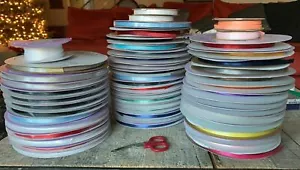 LOT of 50 1/4" Ribbon ROLLS Multi Color, Paper Mart Black, White, CLOSED SHOP - Picture 1 of 10