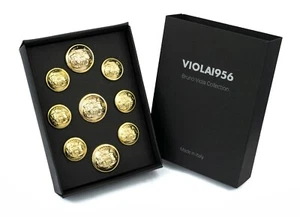 Set of 9 shank buttons - VIOLA1956 series gift box - Set 009. Heraldry - Picture 1 of 4