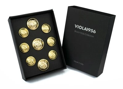 Set of 9 shank buttons - VIOLA1956 series gift box - Set 009. Heraldry - Image 1 of 4