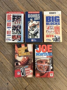 5 VHS LOT CLASSIC 80's 90s NFL FILMS Video Tape Big Hits Bombs Plays Montana... - Imagen 1 de 3