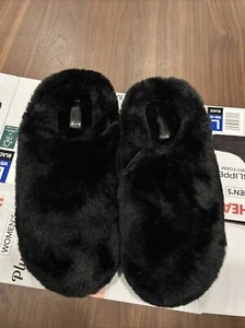 32 Degrees Heat Women's Memory Foam Plush Slippers SIZE L Size 9 - 10 BLACK New - Picture 1 of 6