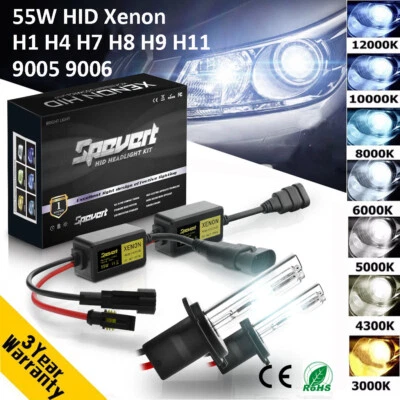 55W H1 H3 H7 H8/9/11 9005/6 CANBUS HID Xenon Headlight Conversion Kit Error Free - Image 1 of 4