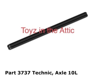 Lego 1x 3737 Black Technic, Axle 10L Lunar Rocket Launcher 6881 - Picture 1 of 1
