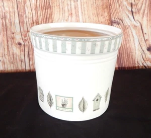 Pfaltzgraff Naturewood Large Canister with Lid 7 1/2" Tall Cream & Green - Picture 1 of 3