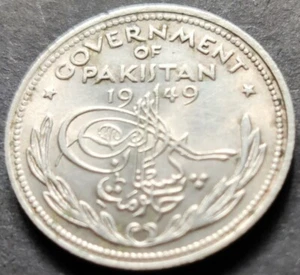 Government of Pakistan, 1/2 Rupee, 1949, KM# 6, Nickel Coin (B-569) - Picture 1 of 2