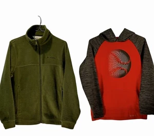 Columbia Boy’s Jacket L 14/16 Zip Fleece & TekGear Hoodie Sweatshirt Outerwear - Picture 1 of 11