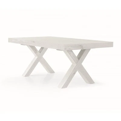 Extendable Rectangular Dining Table White Modern Design Kitchen - Image 1 of 4