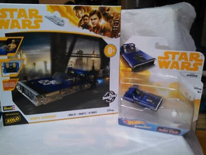 REVELL STAR WARS HAN'S SPEEDER MODEL KIT & HOT WHEELS STARSHIPS VEHICLE - Picture 1 of 10