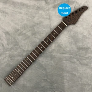 Wenge Wood Electric Guitar Neck Replacement 24 Frets Abalone Dot Inlay Satin - Picture 1 of 10