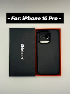 Funda iPhone 16 Pro - Funda Shieldon 6.9" Cuero Genuino Delgada Magnética - Negra - Imagen 1 de 5