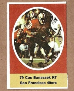 1972 Sunoco NFL Action Player Stamps Cas Banaszek San Francisco 49ers - Picture 1 of 1